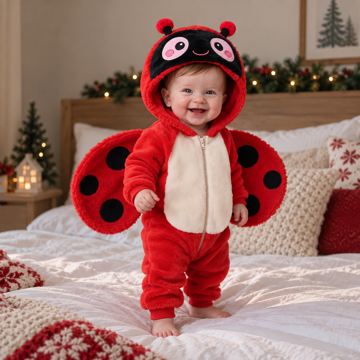 Cosy Ladybug Romper That Keeps Baby Warm