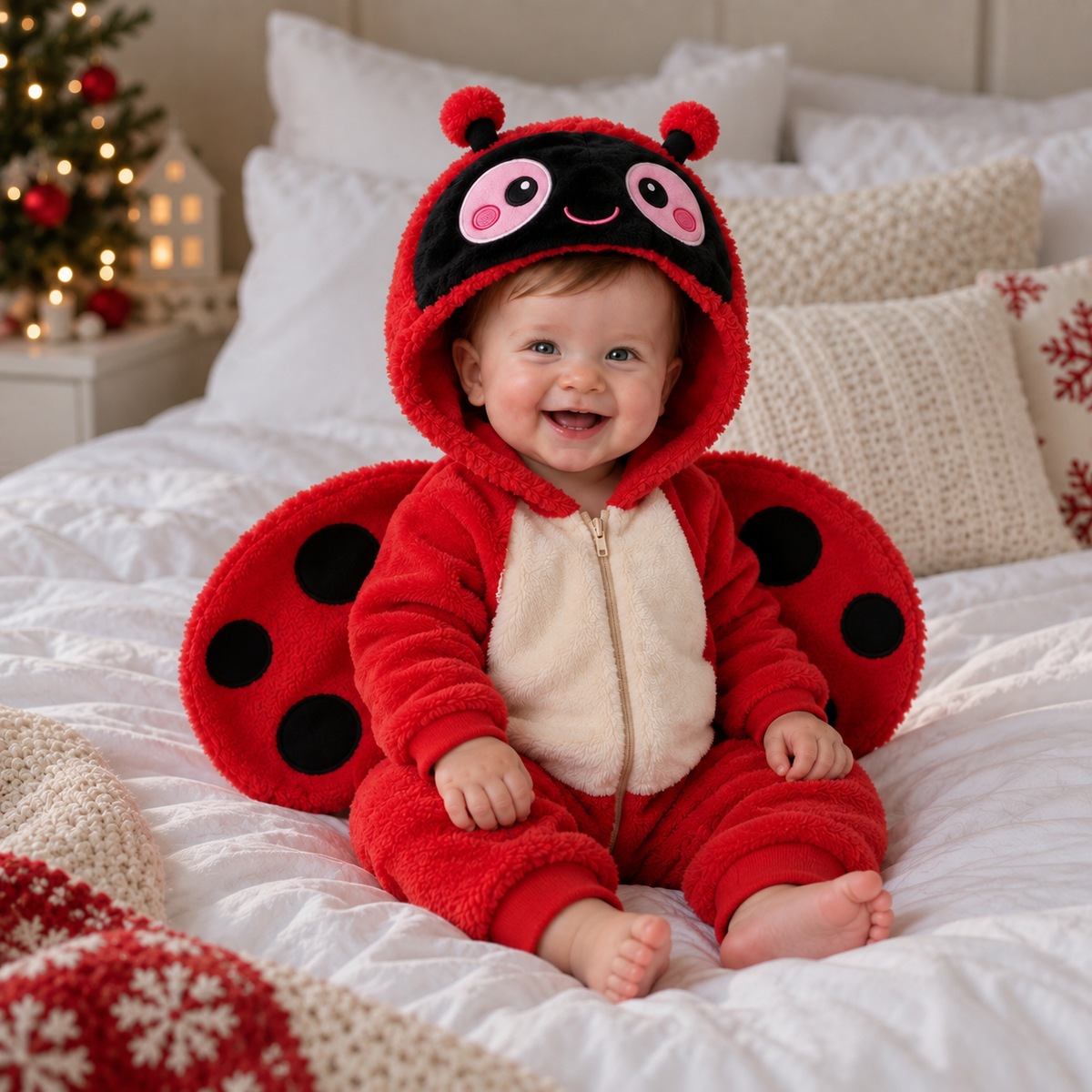 Cosy Ladybug Romper That Keeps Baby Warm